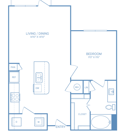 a floor plan for a two bedroom apartment at The Allure