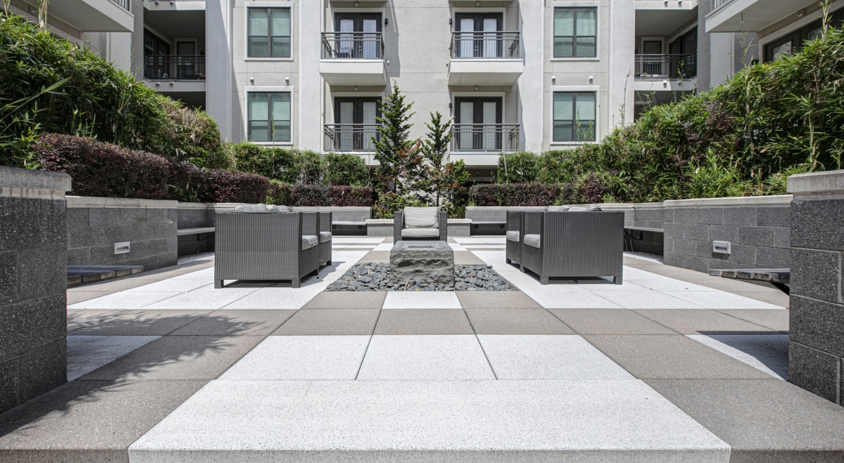 the courtyard at The Allure
