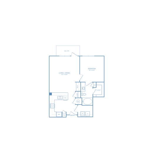 a floor plan of a two bedroom apartment at The Allure
