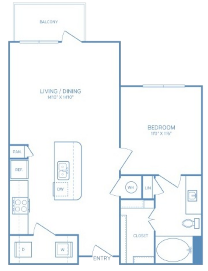 a floor plan of a two bedroom apartment at The Allure